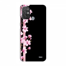 Чехол для TECNO Pop 6 Pro (BE8) - с принтом (Дизайнерские) (AlphaPrint) Розы на черном - купить на Floy.com.ua