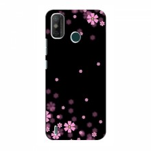 Чехол для TECNO Spark 6 GO (KE5) - с принтом (Дизайнерские) (AlphaPrint) Розовое цветение - купить на Floy.com.ua