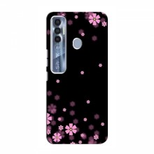 Чехол для TECNO Spark 7 Pro - с принтом (Дизайнерские) (AlphaPrint) Розовое цветение - купить на Floy.com.ua