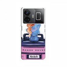 Чехол для RealMe GT Neo 5 (AlphaPrint) с печатью (ПРОЗРАЧНЫЙ ФОН) Девушка на машине - купить на Floy.com.ua