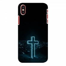 Чехол для iPhone X - (Христианские) (AlphaPrint) Крест-синий - купить на Floy.com.ua