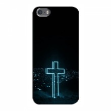 Чехол для iPhone 5 / 5s / SE - (Христианские) (AlphaPrint) Крест-синий - купить на Floy.com.ua