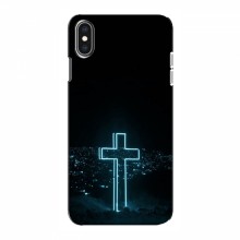 Чехол для iPhone Xs Max - (Христианские) (AlphaPrint) Крест-синий - купить на Floy.com.ua