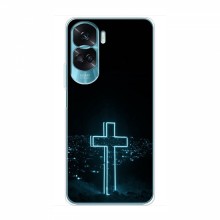 Чехол для Huawei Honor 90 Lite - (Христианские) (AlphaPrint) Крест-синий - купить на Floy.com.ua