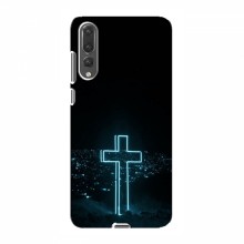 Чехол для Huawei P20 Pro - (Христианские) (AlphaPrint) Крест-синий - купить на Floy.com.ua