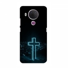 Чехол для Nokia 5.4 - (Христианские) (AlphaPrint) Крест-синий - купить на Floy.com.ua