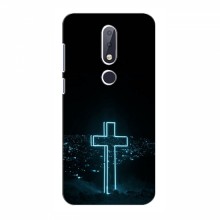 Чехол для Nokia 6.1 Plus - (Христианские) (AlphaPrint) Крест-синий - купить на Floy.com.ua