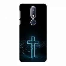 Чехол для Nokia 7.1 - (Христианские) (AlphaPrint) Крест-синий - купить на Floy.com.ua