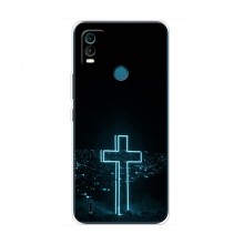 Чехол для Nokia C21 Plus - (Христианские) (AlphaPrint) Крест-синий - купить на Floy.com.ua