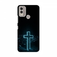 Чехол для Nokia C22 - (Христианские) (AlphaPrint) Крест-синий - купить на Floy.com.ua