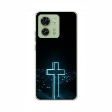 Чехол для Motorola Edge 40 - (Христианские) (AlphaPrint) Крест-синий - купить на Floy.com.ua