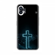 Чехол для Nothing Phone 1 - (Христианские) (AlphaPrint) Крест-синий - купить на Floy.com.ua