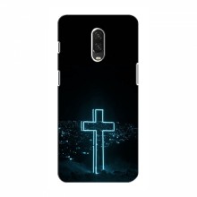 Чехол для OnePlus 6T - (Христианские) (AlphaPrint) Крест-синий - купить на Floy.com.ua