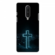 Чехол для OnePlus 8 - (Христианские) (AlphaPrint) Крест-синий - купить на Floy.com.ua