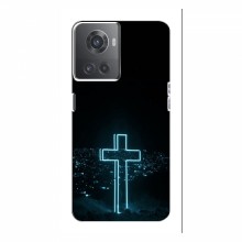 Чехол для OnePlus ACE (10R) - (Христианские) (AlphaPrint) Крест-синий - купить на Floy.com.ua