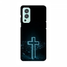 Чехол для OnePlus Nord 2 - (Христианские) (AlphaPrint) Крест-синий - купить на Floy.com.ua