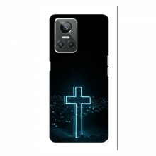 Чехол для RealMe GT Neo 3 - (Христианские) (AlphaPrint) Крест-синий - купить на Floy.com.ua