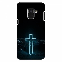 Чехол для Samsung A8 Plus , A8 Plus 2018, A730F - (Христианские) (AlphaPrint) Крест-синий - купить на Floy.com.ua