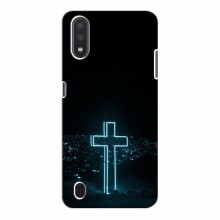 Чехол для Samsung Galaxy A01 Core - (Христианские) (AlphaPrint) Крест-синий - купить на Floy.com.ua