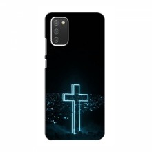Чехол для Samsung Galaxy A02s - (Христианские) (AlphaPrint) Крест-синий - купить на Floy.com.ua
