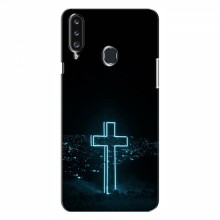 Чехол для Samsung Galaxy A20s (A207) - (Христианские) (AlphaPrint) Крест-синий - купить на Floy.com.ua
