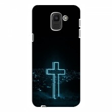 Чехол для Samsung J6 2018 - (Христианские) (AlphaPrint) Крест-синий - купить на Floy.com.ua
