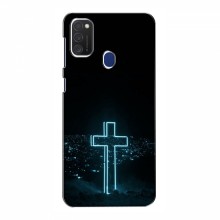 Чехол для Samsung Galaxy M21s - (Христианские) (AlphaPrint) Крест-синий - купить на Floy.com.ua