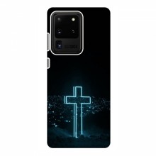 Чехол для Samsung Galaxy S20 Ultra - (Христианские) (AlphaPrint) Крест-синий - купить на Floy.com.ua