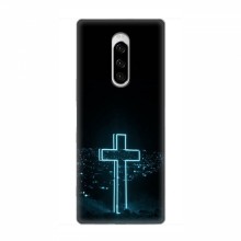 Чехол для Sony Xperia 1 - (Христианские) (AlphaPrint) Крест-синий - купить на Floy.com.ua