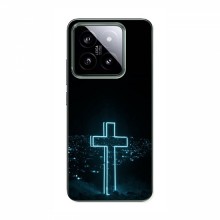 Чехол для Xiaomi 14 Pro - (Христианские) (AlphaPrint) Крест-синий - купить на Floy.com.ua