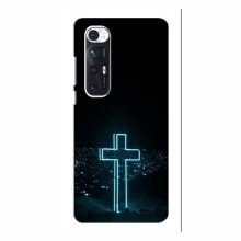 Чехол для Xiaomi Mi 10s - (Христианские) (AlphaPrint) Крест-синий - купить на Floy.com.ua