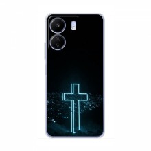 Чехол для Xiaomi POCO C65 - (Христианские) (AlphaPrint) Крест-синий - купить на Floy.com.ua