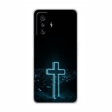 Чехол для Xiaomi POCO F4 GT - (Христианские) (AlphaPrint) Крест-синий - купить на Floy.com.ua