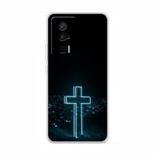 Чехол для Xiaomi POCO F5 Pro - (Христианские) (AlphaPrint) Крест-синий - купить на Floy.com.ua