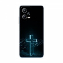 Чехол для Xiaomi POCO X5 (5G) - (Христианские) (AlphaPrint) Крест-синий - купить на Floy.com.ua