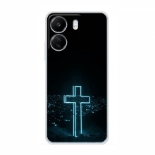 Чехол для Xiaomi Redmi 13C - (Христианские) (AlphaPrint) Крест-синий - купить на Floy.com.ua