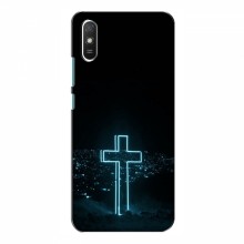 Чехол для Xiaomi Redmi 9A - (Христианские) (AlphaPrint) Крест-синий - купить на Floy.com.ua