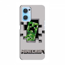 Чехол Майнкрафт для Оппо Рено 7 4G (AlphaPrint) Minecraft Персонаж Майнкрафт - купить на Floy.com.ua