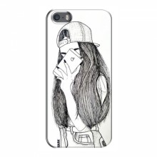 Чехол с печатью для iPhone 5 / 5s / SE - (Мода) (AlphaPrint) Арт-девушка - купить на Floy.com.ua
