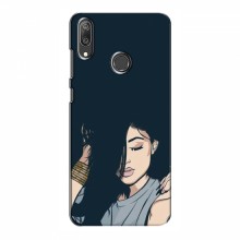 Чехол с печатью для Huawei Y7 2019 - (Мода) (AlphaPrint) Девушка - купить на Floy.com.ua