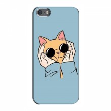 Чехол на iPhone 5 / 5s / SE с Котами (VPrint) Котик в очках - купить на Floy.com.ua