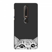 Чехол на Nokia 6 2018 с Котами (VPrint) Выглядывает кот снизу - купить на Floy.com.ua
