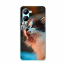 Чехол на RealMe C33 с Котами (VPrint) Котик с бабочкой - купить на Floy.com.ua