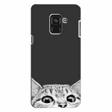 Чехол на Samsung A8 Plus , A8 Plus 2018, A730F с Котами (VPrint) Выглядывает кот снизу - купить на Floy.com.ua