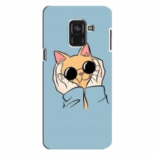 Чехол на Samsung A8 Plus , A8 Plus 2018, A730F с Котами (VPrint) Котик в очках - купить на Floy.com.ua