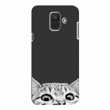 Чехол на Samsung A6 2018, A600F с Котами (VPrint) Выглядывает кот снизу - купить на Floy.com.ua