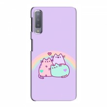 Чехол на Samsung A7-2018, A750 с Котами (VPrint) Радужные котики - купить на Floy.com.ua