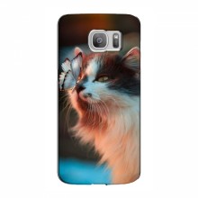 Чехол на Samsung S7 Еdge, G935 с Котами (VPrint) Котик с бабочкой - купить на Floy.com.ua