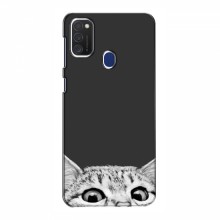 Чехол на Samsung Galaxy M21s с Котами (VPrint) Выглядывает кот снизу - купить на Floy.com.ua
