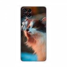Чехол на Samsung Galaxy M32 с Котами (VPrint) Котик с бабочкой - купить на Floy.com.ua